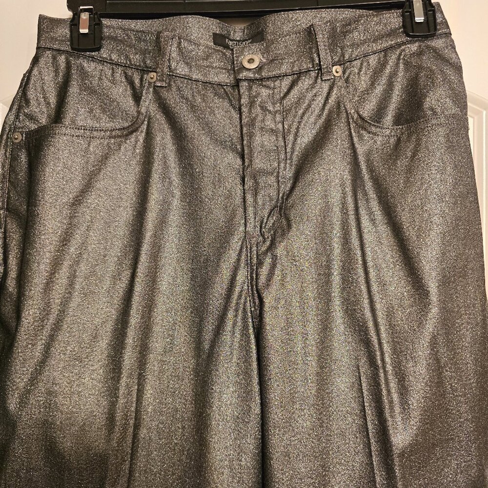 Women's Size 10 Stretch Pants, Silver Shine in Rayon/Nylon/Spandex blend
